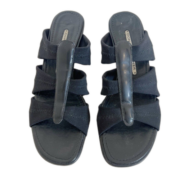 y2k Donald J. Pliner Hizzy Heels Vintage Black Leather Sandals Women's Size 6 - Picture 5 of 8